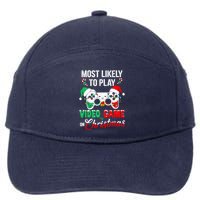 Most Likely To Play Video Game On Christmas Santa Gaming 7-Panel Snapback Hat