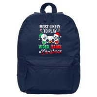 Most Likely To Play Video Game On Christmas Santa Gaming 16 in Basic Backpack