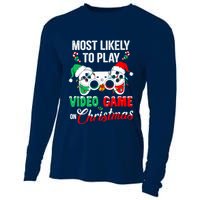 Most Likely To Play Video Game On Christmas Santa Gaming Cooling Performance Long Sleeve Crew