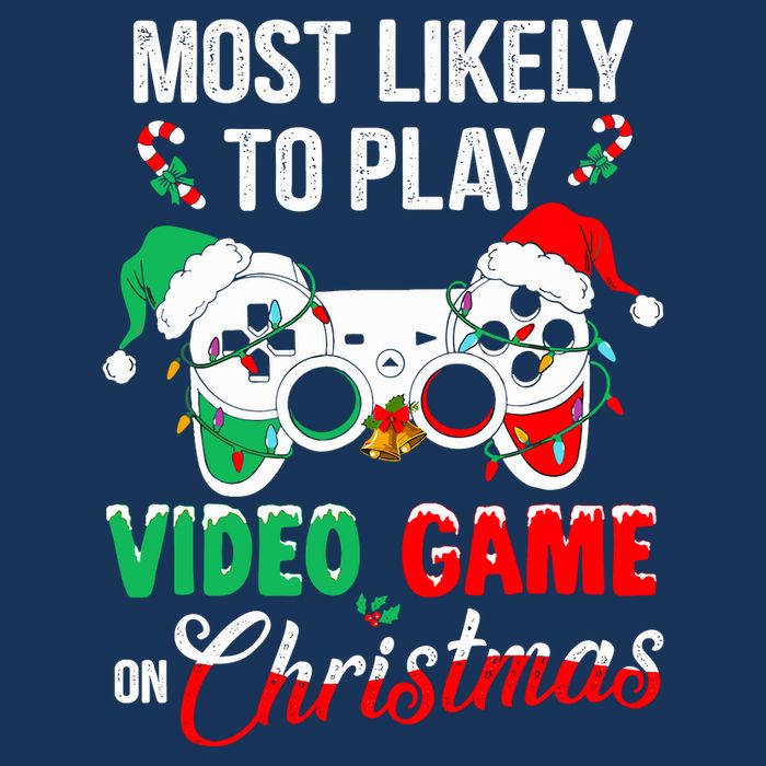 Most Likely To Play Video Game On Christmas Santa Gaming Cooling Performance Long Sleeve Crew