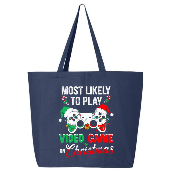Most Likely To Play Video Game On Christmas Santa Gaming 25L Jumbo Tote