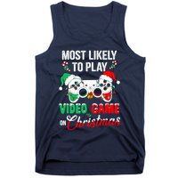 Most Likely To Play Video Game On Christmas Santa Gaming Tank Top