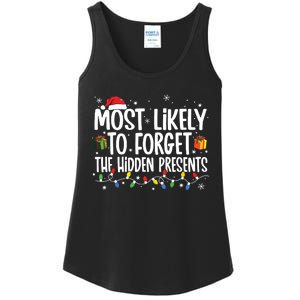 Most Likely To Forget The Hidden Presents Family Christmas Ladies Essential Tank