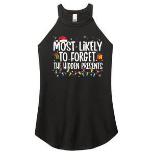 Most Likely To Forget The Hidden Presents Family Christmas Women's Perfect Tri Rocker Tank