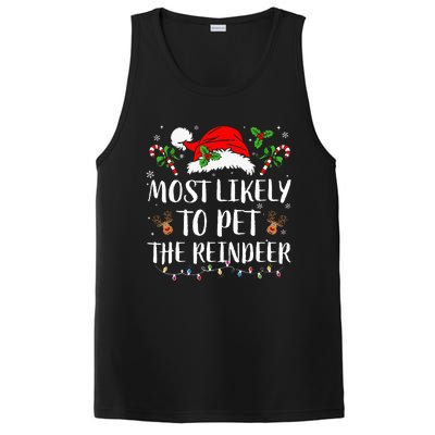 Most Likely To Pet The Reindeer Christmas Matching Family PosiCharge Competitor Tank