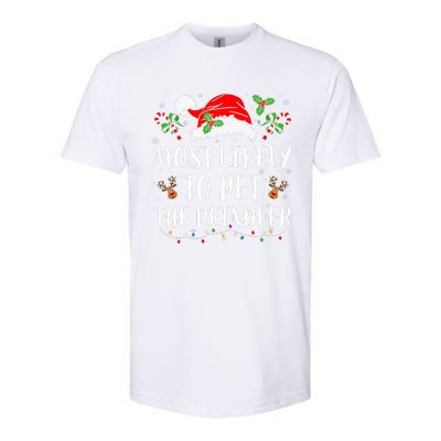 Most Likely To Pet The Reindeer Christmas Matching Family Softstyle CVC T-Shirt