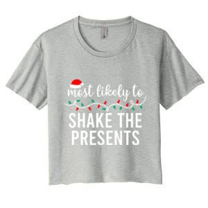 Most Likely To Christmas Gift Matching Family Pajamas Funny Great Gift Women's Crop Top Tee