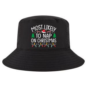 Most Likely To Nap On Christmas Family xmas Pajamas  Cool Comfort Performance Bucket Hat