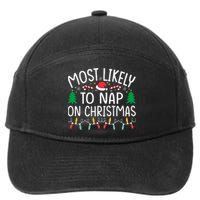 Most Likely To Nap On Christmas Family xmas Pajamas  7-Panel Snapback Hat