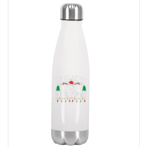 Most Likely To Nap On Christmas Family xmas Pajamas  Stainless Steel Insulated Water Bottle