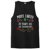 Most Likely To Start All The Shenanigans Funny Christmas Family Matching Cute PosiCharge Competitor Tank