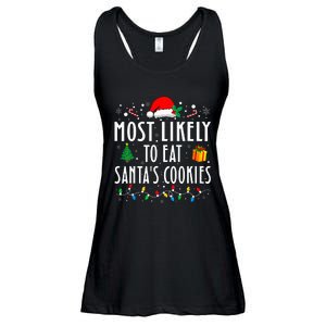 Most Likely To Eat SantaS Cookies Matching Christmas Ladies Essential Flowy Tank