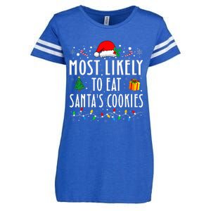 Most Likely To Eat SantaS Cookies Matching Christmas Enza Ladies Jersey Football T-Shirt