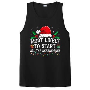 Most Likely To Start All The Shenanigans Family Xmas Holiday PosiCharge Competitor Tank