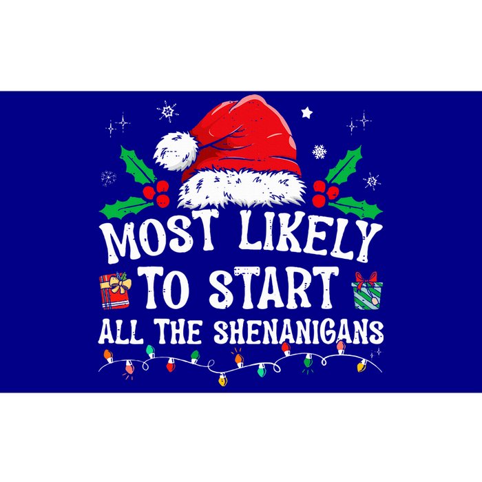 Most Likely To Start All The Shenanigans Family Xmas Holiday Bumper Sticker