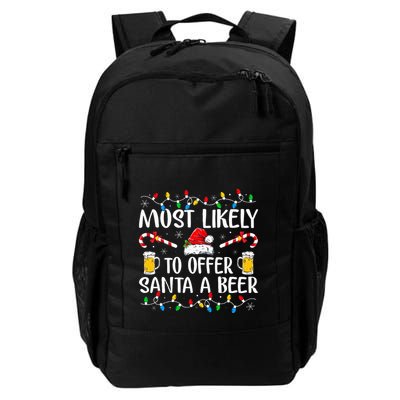 Most Likely To Offer Santa A Beer Funny Drinking Christmas Backpack