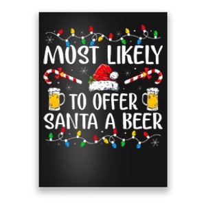 Most Likely To Offer Santa A Beer Funny Drinking Christmas Poster