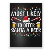 Most Likely To Offer Santa A Beer Funny Drinking Christmas Poster