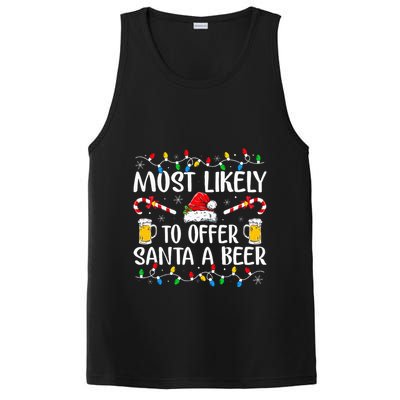 Most Likely To Offer Santa A Beer Funny Drinking Christmas PosiCharge Competitor Tank