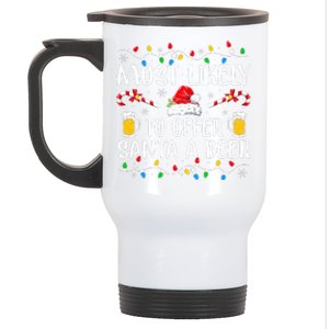 Most Likely To Offer Santa A Beer Funny Drinking Christmas Stainless Steel Travel Mug