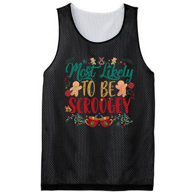 Most Likely To Be Scroogey Family Christmas Matching Pjs Mesh Reversible Basketball Jersey Tank