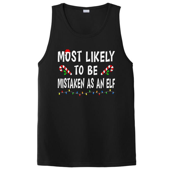 Most Likely To Be Mistaken As An Elf Family Christmas Xmas PosiCharge Competitor Tank