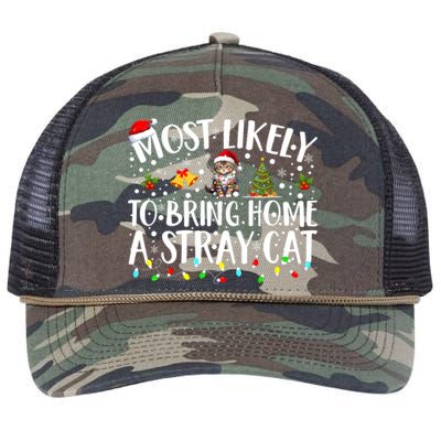 Most Likely To Bring Home A Stray Cat Matching Christmas Retro Rope Trucker Hat Cap