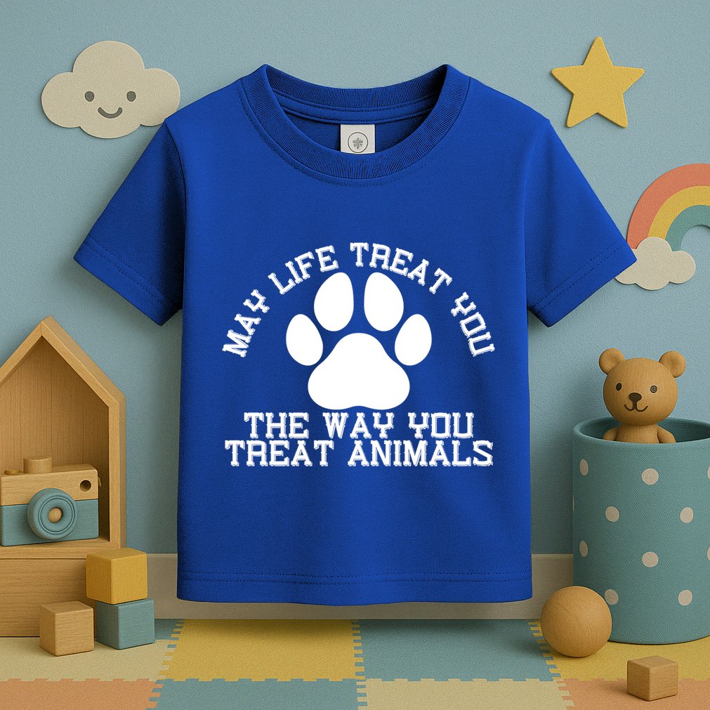 May Life Treat You The Way You Treat Animals Funny Pet Meaningful Gift Toddler T-Shirt