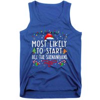 Most Likely To Start All The Shenanigans Family Xmas Holiday Tank Top