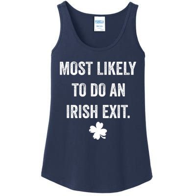 Most Likely To Do An Irish Exit Funny St Patricks Day Ladies Essential Tank