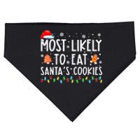 Most Likely To Eat Santas Cookies Family Christmas Holiday USA-Made Doggie Bandana