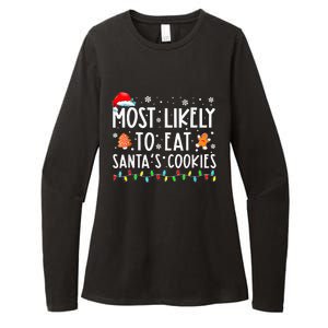 Most Likely To Eat Santas Cookies Family Christmas Holiday Womens CVC Long Sleeve Shirt