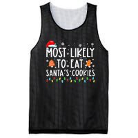 Most Likely To Eat Santas Cookies Family Christmas Holiday Mesh Reversible Basketball Jersey Tank