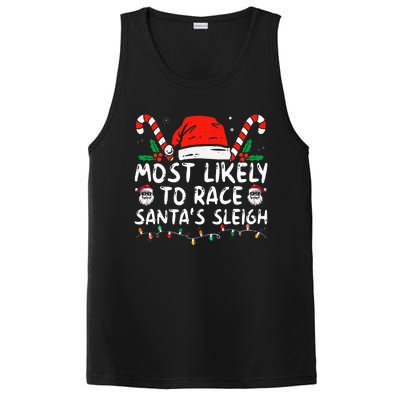 Most Likely To Race SantaS Sleigh Christmas Pajamas PosiCharge Competitor Tank