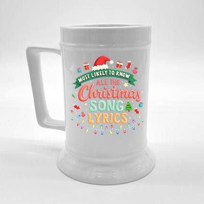 Most Likely To Know All The Christmas Song Lyrics Beer Stein