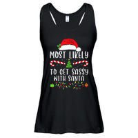 Most Likely To Get Sassy With Santa Christmas Matching Ladies Essential Flowy Tank