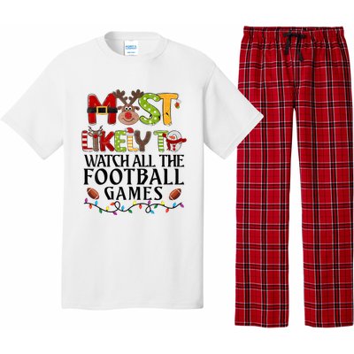 Most Likely To Watch All The Football Games Christmas Family Pajama Set