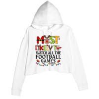 Most Likely To Watch All The Football Games Christmas Family Crop Fleece Hoodie