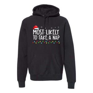 Most Likely To Take A Nap Family Matching Christmas Premium Hoodie