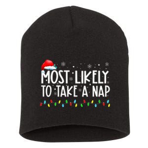 Most Likely To Take A Nap Family Matching Christmas Short Acrylic Beanie