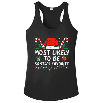 Most Likely To Christmas Be SantaS Favorite Matching Family Ladies PosiCharge Competitor Racerback Tank