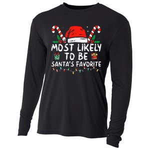 Most Likely To Christmas Be SantaS Favorite Matching Family Cooling Performance Long Sleeve Crew