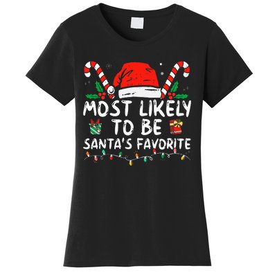 Most Likely To Christmas Be SantaS Favorite Matching Family Women's T-Shirt