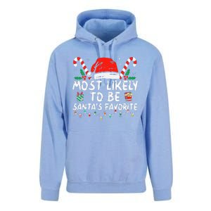 Most Likely To Christmas Be SantaS Favorite Matching Family Unisex Surf Hoodie