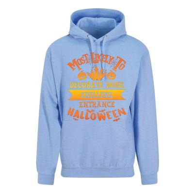 Most Likely To Decorate Bone Chilling Entrance Halloween Unisex Surf Hoodie