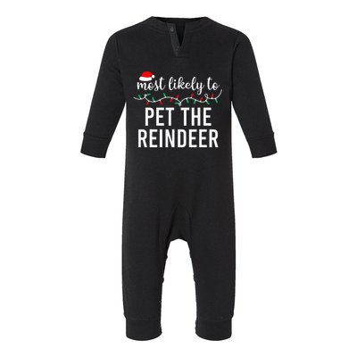 Most Likely To Christmas Matching Family Pajamas Funny Infant Fleece One Piece