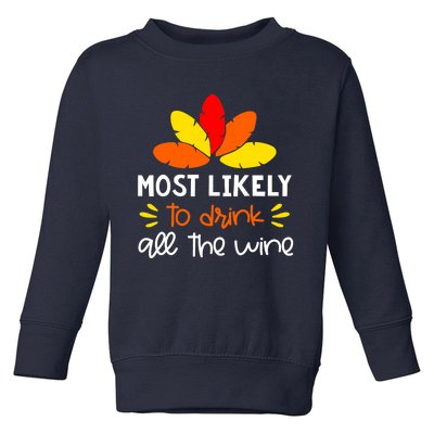 Most Likely To Matching Family Thanksgiving Pajamas Toddler Sweatshirt