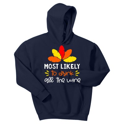 Most Likely To Matching Family Thanksgiving Pajamas Kids Hoodie