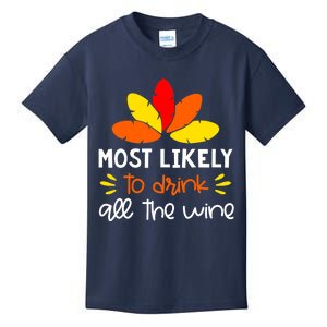 Most Likely To Matching Family Thanksgiving Pajamas Kids T-Shirt