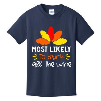 Most Likely To Matching Family Thanksgiving Pajamas Kids T-Shirt